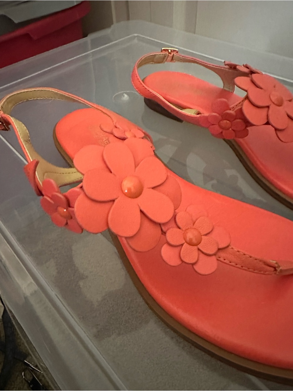 MICHAEL Michael Kors Coral Floral T-Strap Sandals